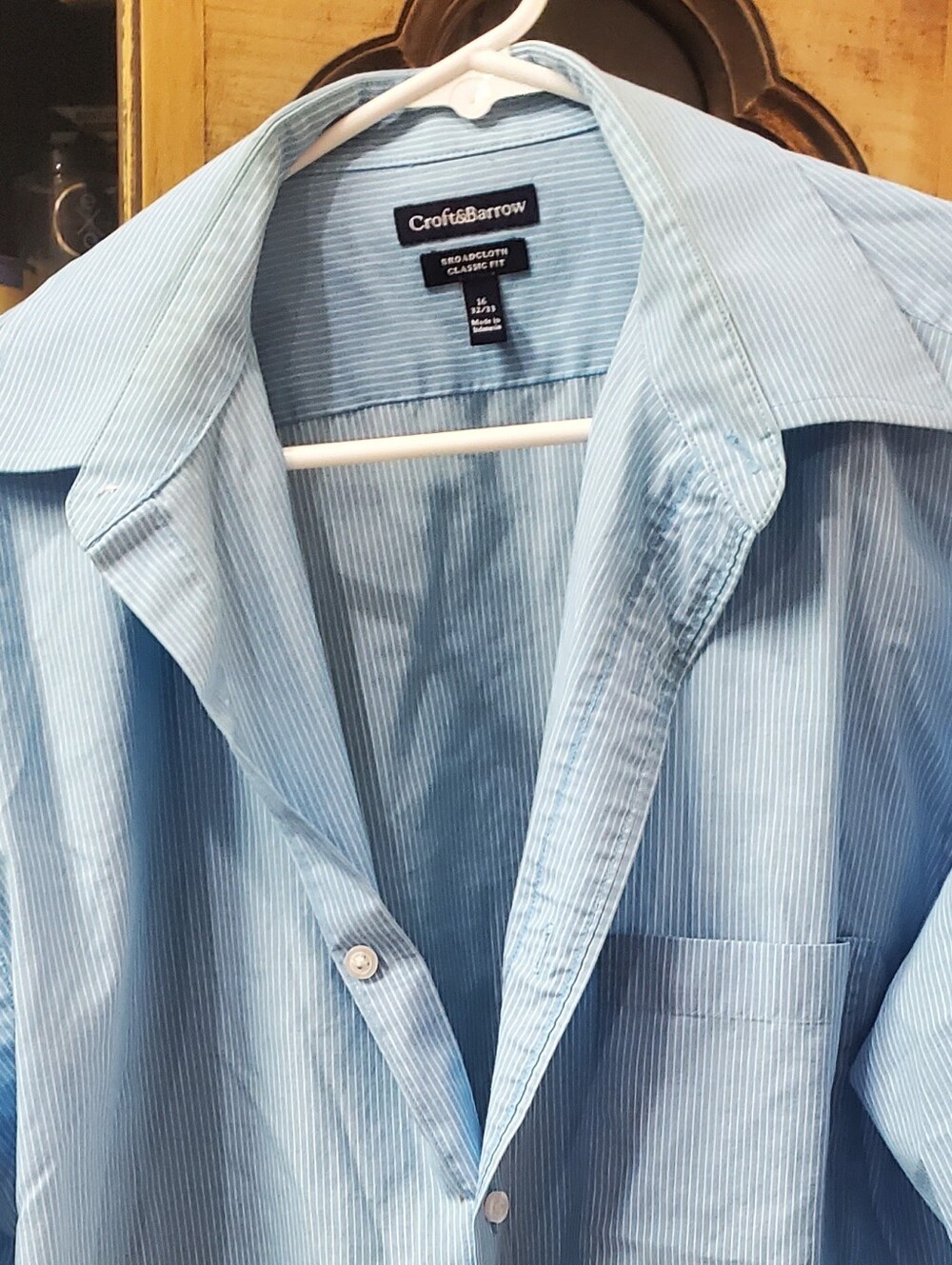 croft & barrow Pale Blue Men’s Pinstripe Dress Shirt